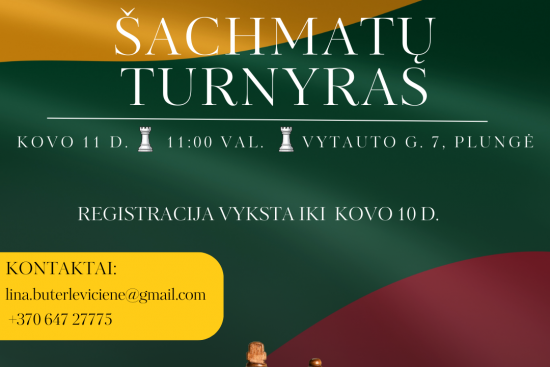 Kviečiame dalyvauti šachmatų turnyre