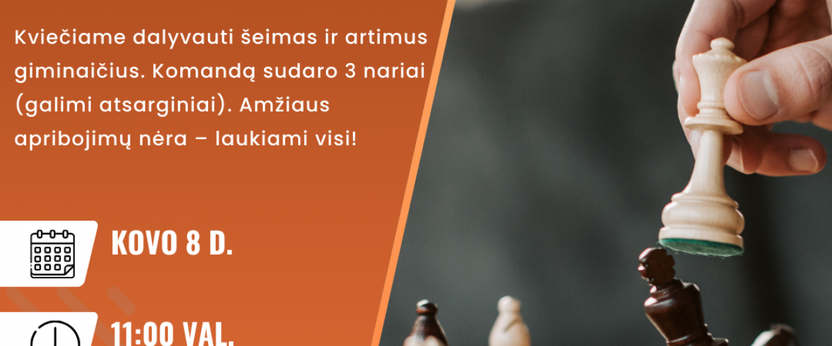 Kviečiame dalyvauti Plungės tradiciniame šeimų šachmatų komandų turnyre